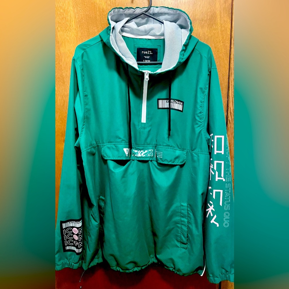 Blue-Green Lightweight 1/4 Zip Jacket from Rue21